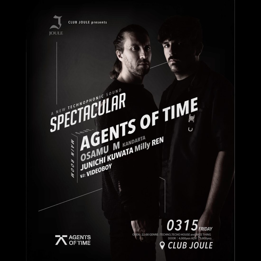 SPECTACULAR feat.AGENTS OF TIME｜大阪 クラブ ライブハウス レンタルホール｜アメリカ村 club Joule
